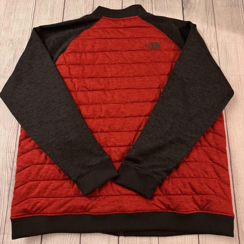 The North Face Norris Point Insulated Jacket Men XXL Red Gray Full Zip Bomber